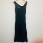 EXPRESS Vintage Y2K silk bias cut sheer silk dress with cowl neck and clasp belt. Sz 3/4 Photo 4