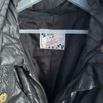 High Society Vintage 90s Glam Lace Ski Puffer Jacket Womens Italian Made Black Size M Photo 3