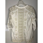 Women's BLUE Saks Fifth Avenue Top Size M White Gold Embroidered Size M Photo 6