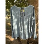 Altered State Women's Size M Rayon Embroidered Tie Back Blouse Blue Size M Photo 7