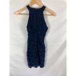 Lulus Women's Love Poem Navy Blue Lace Mini Sleeveless Halter Dress XS Photo 4