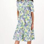 Studio Park Tropical Hawaiian Postcard Print Shirt Dress White Size M Photo 0