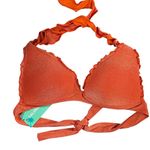 Calzedonia Cobey Orange Shimmer Halter Bikini Top Tie Back Size S New Photo 1