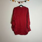 SKIMS  deep red silk oversized pajama tunic shirt Photo 4