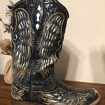 Corral Ladies  Black Leather Distressed Cross Wings Western Boots Size 9.5 M Photo 5