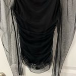 Les Soeurs Black Puff Sleeve Mesh Shirt Photo 1