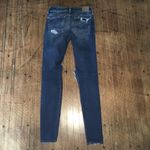 American Eagle  distressed destroyed dark wash size 0 super stretch x jeggings Photo 2
