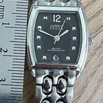 Andrew Fezza Ladies Watch Stainless Bracelet and Case Black Dial Date Window Photo 10