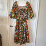 Dress Forum  open back puff sleeve Floral Multicolor Maxi Dress size M Photo 7