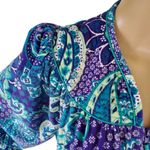 Multicolor Paisley Duster Housecoat Blue Size XL Photo 2