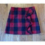 J.Crew buffalo check wool ruffled mini skirt 8 Black Photo 8