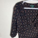 Lauren Ralph Lauren equestrian chain link faux wrap dress with side ruching sz 6 Brown Photo 3
