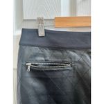Ann Taylor Black Diamond Quilted Faux Vegan Leather Knit Waist Skirt 6 Small Photo 6
