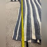 Madewell Linen Blend Side-Button Huston Pull-On Crop Pants in Indigo Stripe XS Photo 7