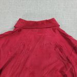 Vintage Royal Silk Womens Shirt 8 Red Button Down Embroidered Floral Photo 5