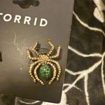 Torrid Bejeweled Green Gold Spider Statement Halloween Gothic Stud Earrings Photo 3
