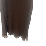 J.Crew Y2k Women Size 6 Brown Fairy Chiffon 100% Silk Double V Neck Midi Dress Photo 2