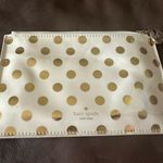 Kate Spade  Gold and White Cosmetic Case with Polka Dots Photo 0