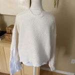 SIMON MILLER Cream Terry Cloth Raw Edge Sweatshirt/Sweater Size Small Photo 2