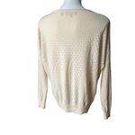 Vince  Ivory Pointelle Wool Cashmere Boatneck Drop Sleeve Sweater, Sz S Photo 6