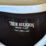 True Religion Ringer Baby Tee with Crystal Logo Black Small NWOT Photo 5