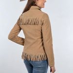 Fornia Women's Saddle Creek Fringe Jacket Size M Tan Size M Photo 1