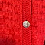 Talbots  Textured Polo Cardigan Red Size Medium Photo 5