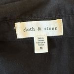 Cloth & Stone Black V-Neck Short Sleeved Top Tie Front Medium Minimalist Casual Photo 4