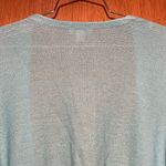 J. Jill Woman's Lightweight Linen Blend Teal Cardigan Size Medium Tall Blue Photo 3