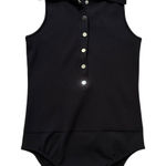 Tibi black ribbed button front sleeveless bodysuit Photo 0