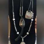 Three silver tone costume necklaces Photo 0
