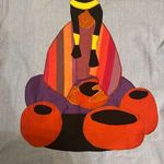 Rare Alfredo’s Wife Blue Southwestern Appliqué 3/4 Sleeve Blouse Indian Women Blue Size XL Photo 1