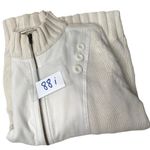 DKNY Jeans Small White Cotton Zipper Front Sweater 88i Photo 11