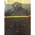 Wenven Woman's Black Coat‎ Jacket Parka Hood Military Style Sz Sm Pockets Patch Photo 7