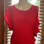 Maje  red 1 cold shoulder top blouse w ruching sz M Photo 0