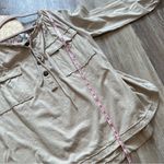 Free People  beach button tie front oversized‎ shirt cotton hemp Photo 2
