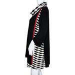 Babs Vancouver Shirt Womens 1X Black White Solid Stripe Tunic Artsy Lagenlook‎ Photo 2