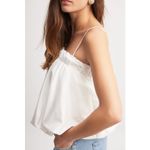 NA-KD NWT Thin Strap Volume Singlet Top Size Large White Bubble Asymmetric Chic Photo 7