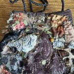 Maria Zeiour Artisan Embellished Beaded Steampunk Patchwork Bucket Bag Purse Brown Photo 5