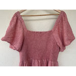 Madewell Lucie Linen Blend Smocked Midi Dress XL Cottage Boho Lagenlook Stretch Photo 5