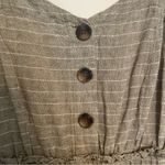 Romeo + Juliet Couture Romeo + Juliet Sage Green and Ivory Pinstripe Jumpsuit Women’s Medium Linen Photo 6