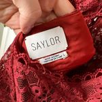 Saylor Cotton Blend Celia Scallop Lace Open Back Long Sleeve Mini Dress L Photo 9