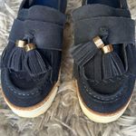 Anna Sui  navy blue fringe detail espadrille platform loafers women’s shoe size 7 Photo 3