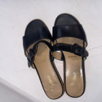 Trotters Minimalist Old Money Black Leather Mule Sandals Shoes Flats Size 7.5 Photo 2