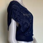 FANG Blue Short Sleeve Loose Top Sz XS EUC Photo 5