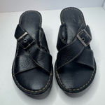 B.O.C Black Leather Wedge Sandals Size 7 Photo 0