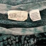 Miss Me Scoop Neck Drop Sleeve Sweater in Turquoise and Black, Sz M Photo 12