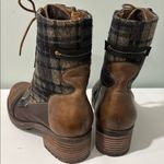 Spring Step Brown and Black Lace Up Boots with Side Zipper Photo 2