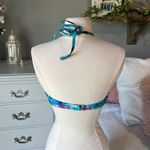 SO Bikini Top Swimsuit Tropical Blue Womens Large  Photo 7