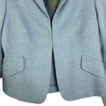 Akris Punto Sumptuous Aqua Jacket 100% Wool Light Blue Hook & Eye Flaws US 12 Photo 1